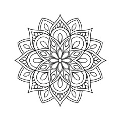 Mandala pattern Coloring book wallpaper design art. tile pattern greeting card sticker lace pattern and tattoo, yoga design. hand drawn mandala vector.