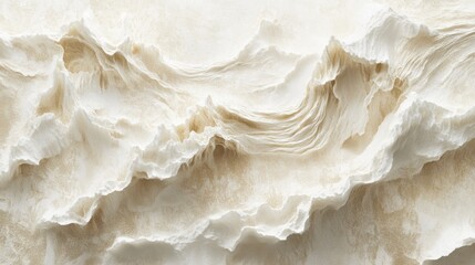 Abstract beige and white crumpled paper texture background.