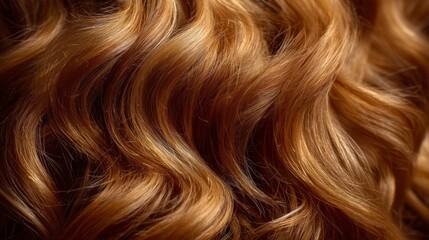 Naklejka premium Wavy Brown Hair Texture Close-up for Beauty and Hairdressing Concepts