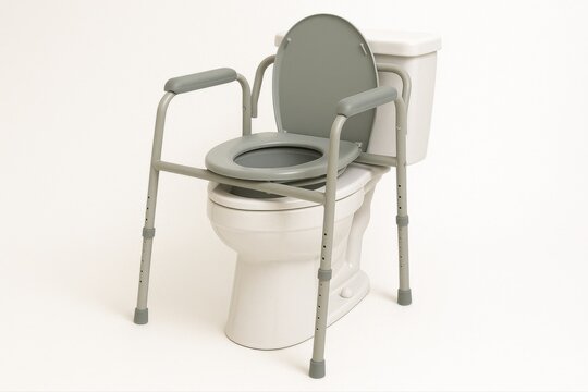  a bedside commode chair placed over a standard white toilet 