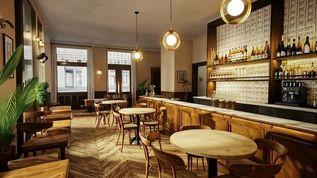 Elegant Parisian Cafe Interior Design: A Warm and Inviting Atmosphere