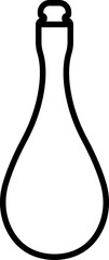 Wine bottle icon in line style. Shape of traditional glass bottle of still wine. isolated on transparent background