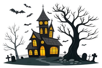 halloween background with house
