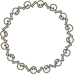 Halloween round frame Skull
