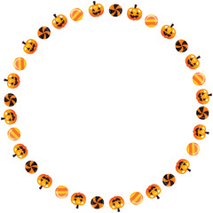 Halloween round frame Pumpkin 
