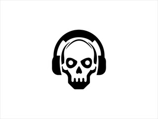 Skull in a Red Cap with Headphones  Cool Cartoon Graphic