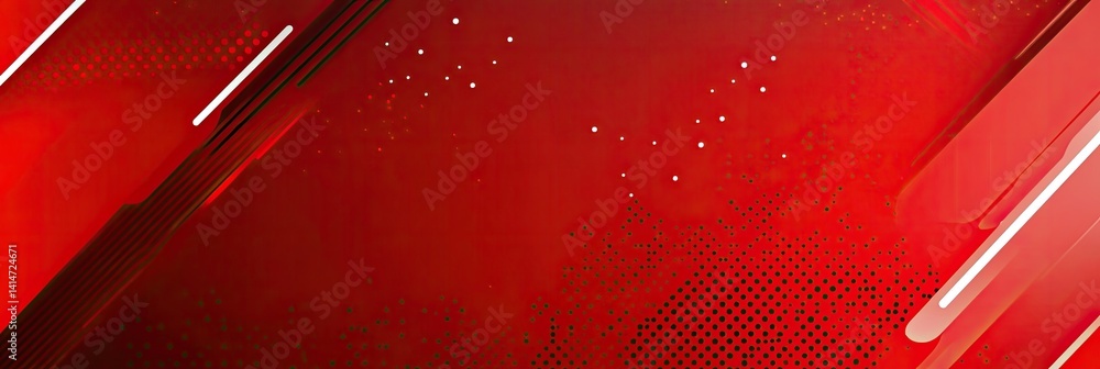 Poster abstract red gradient with white stripes and dots pattern decorative