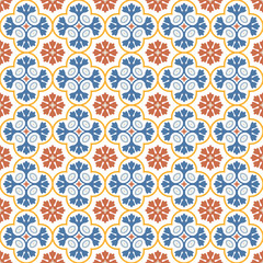 Azulejo tile, seamless pattern, portugues design