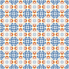 Azulejo tile, seamless pattern, portugues design