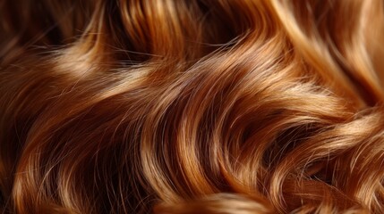 Naklejka premium Close-up Wavy Brown Hair Texture with Highlights for Beauty Concepts