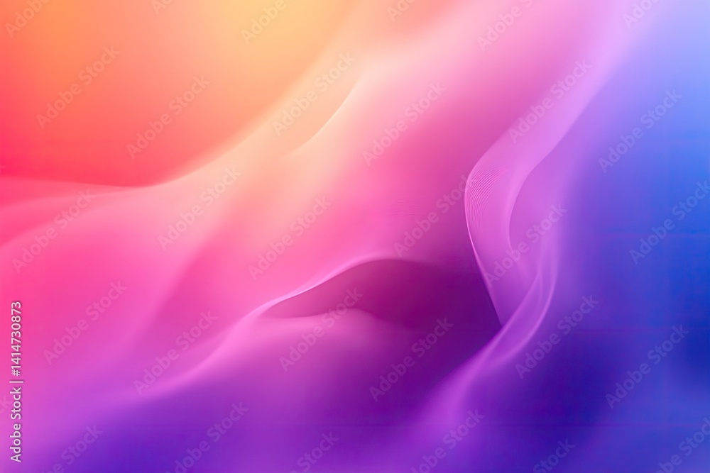 Poster abstract vibrant mesh gradient with flowing wavy lines and colorful swirls design