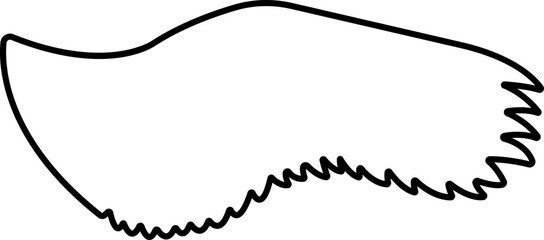 Wings with long feather icon in line. Angel or bird wing Heraldic vintage army insignia emblem isolated on transparent background.