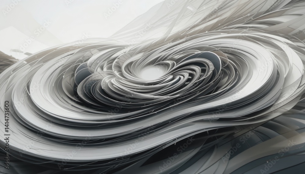 Poster dynamic swirling patterns in abstract design digital art contemporary aesthetic minimalist environme