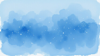 A peaceful and serene composition of light blue watercolor washes, blended seamlessly to create a tranquil atmosphere. Hints of white space suggest distant stars and nebulae.