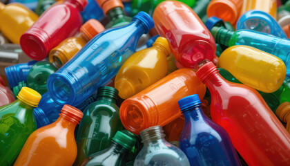 Colorful plastic bottles