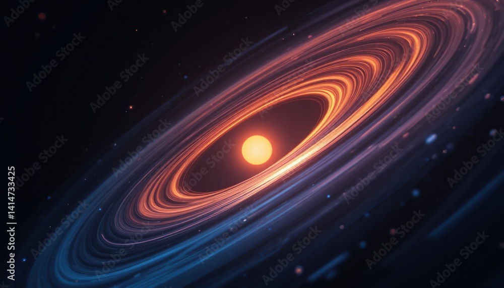 Poster cosmic event stellar formation in deep space digital artwork outer space environment 360-degree view