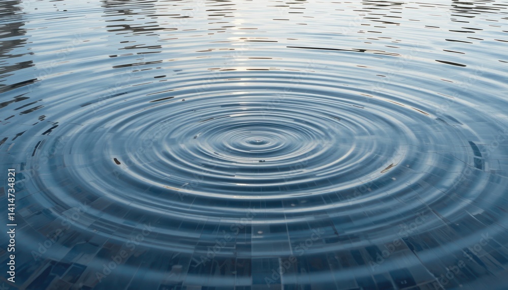 Aufkleber water ripples creating patterns on tranquil surface nature photography serene environment close-up v