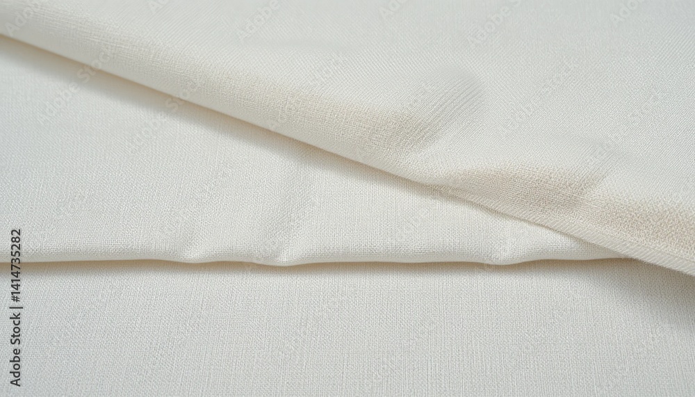 Poster displaying soft white fabric texture in a studio setting close-up view minimalist aesthetic textile 