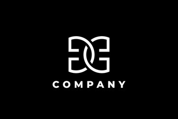 elegant monogram double letter c or e or a chained