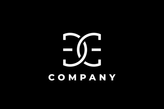 elegant monogram double letter e chained