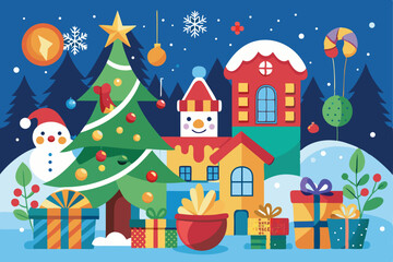 Whimsy Christmas Background Art  
