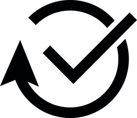 Time Inspection, Simple Time icon with tick. Vector illustration
