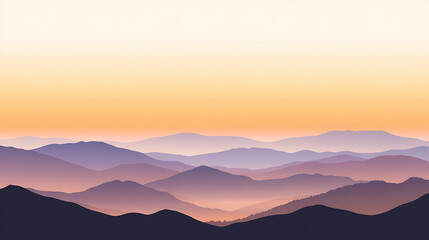 A mountain range with a beautiful sunset in the background