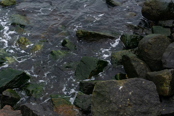 water flowing into the river