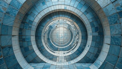 Naklejka premium Exploring circular patterns in contemporary architecture urban environment abstract photography modern design aerial view optical illusion