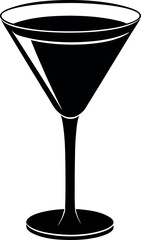 martini glass isolated on black