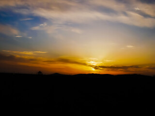 sunset over the mountains