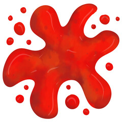 Hand painted watercolor Halloween blood drops