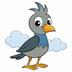cartoon duck with blue sky