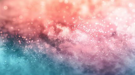 Fototapeta premium Abstract Gradient Background With Bokeh Lights: Dreamy Pink & Teal Texture