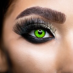 Naklejka premium close up of female eye with makeup