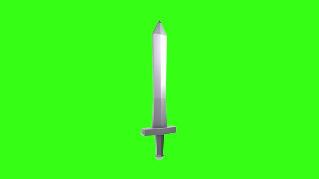 Sword isolated on green background