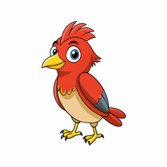 cartoon bird with red beak