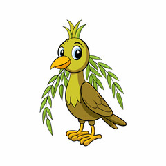 cartoon bird with a flower