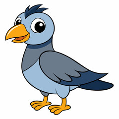 cartoon bird on white background