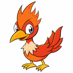 cartoon rooster isolated on white