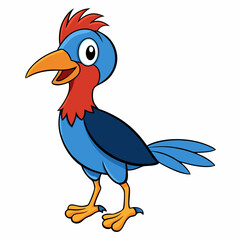 cartoon bird with a blue background