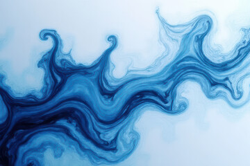 Fototapeta premium Mesmerizing Ink Swirls: Close-Up Photography of Silver & Light Blue Organic Patterns