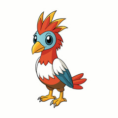 bird with a red heart