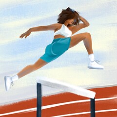Young sportswoman jumping