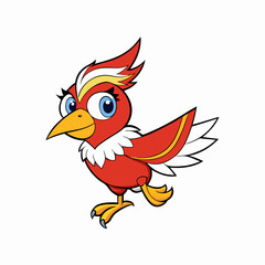 cartoon bird with flower