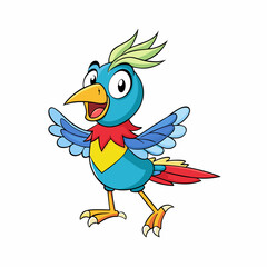 blue bird with a flower