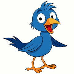 cartoon bird with a blank sign