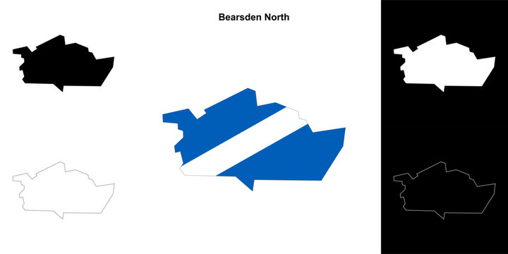 Bearsden North blank outline map set
