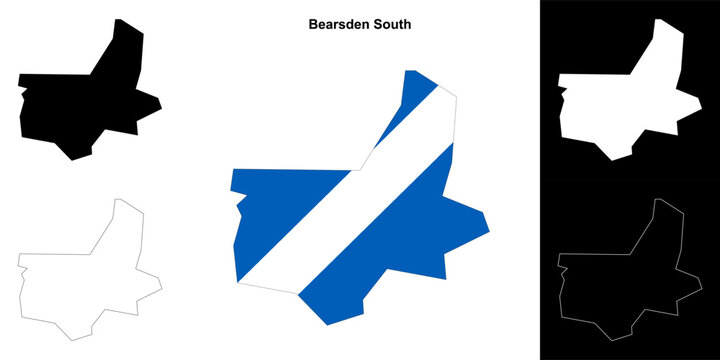 Bearsden South blank outline map set