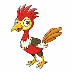 vector illustration of cartoon rooster